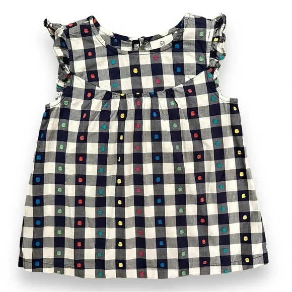 Hanna Andersson | Navy Gingham Swiss Dot Top (5) - Picture 1 of 7